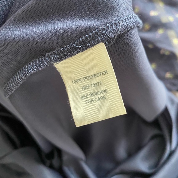 Mudd Women's Dress A-Line Navy Blue Crepe Bishop's Sleeves Peasant - Size L - Picture 9 of 9